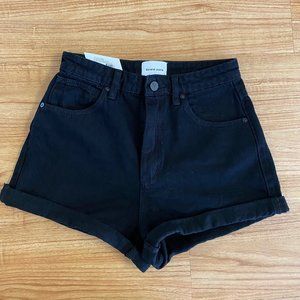 Abrand High Waisted Relaxed Black Jean Shorts